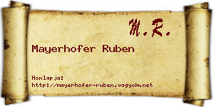 Mayerhofer Ruben névjegykártya